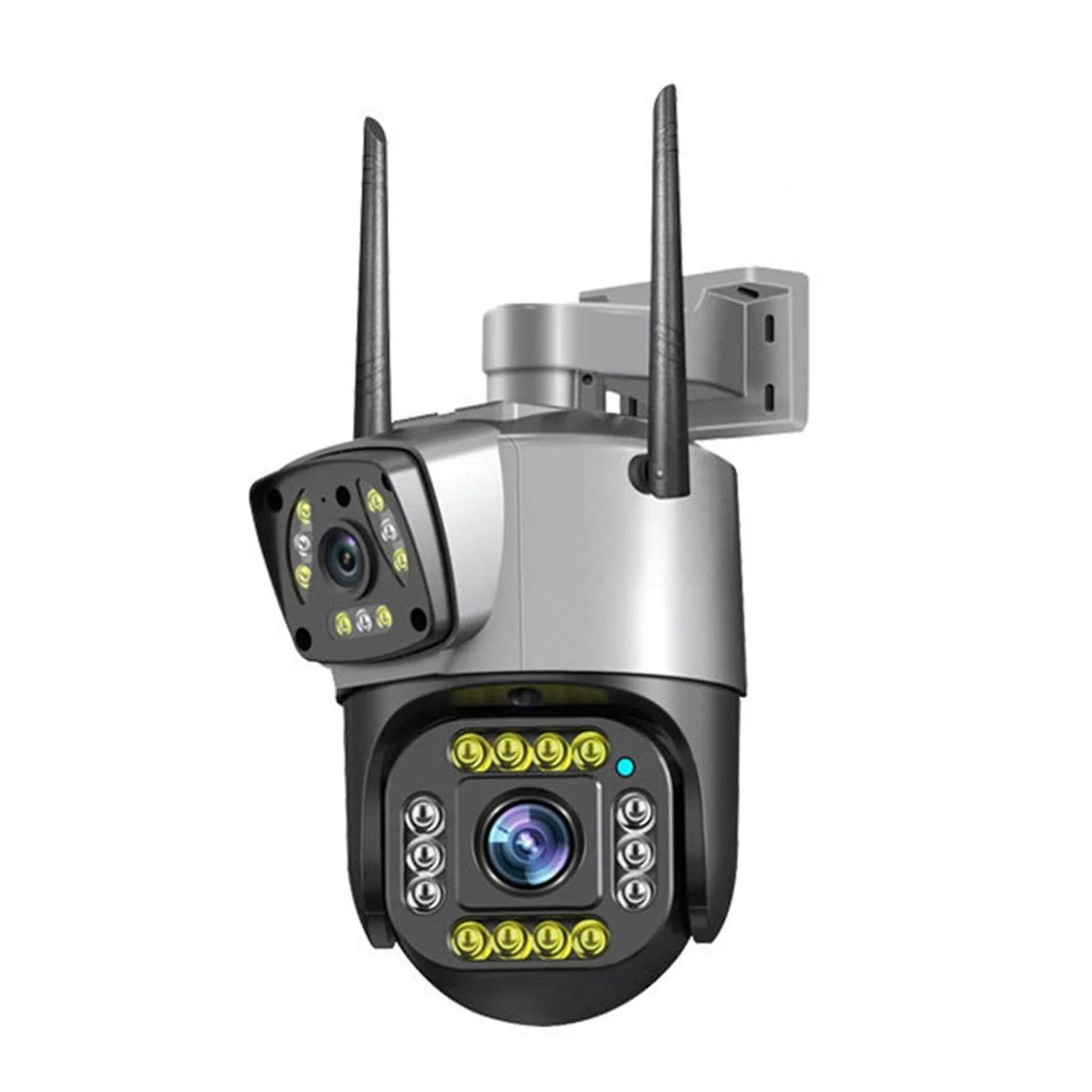 PTZ WIFI OUTDOOR DURAL LENS 2MP+2MP 4MP IN TOTAL DURAL IR LED COLORVU NIGHT VISION APP V380 PRO