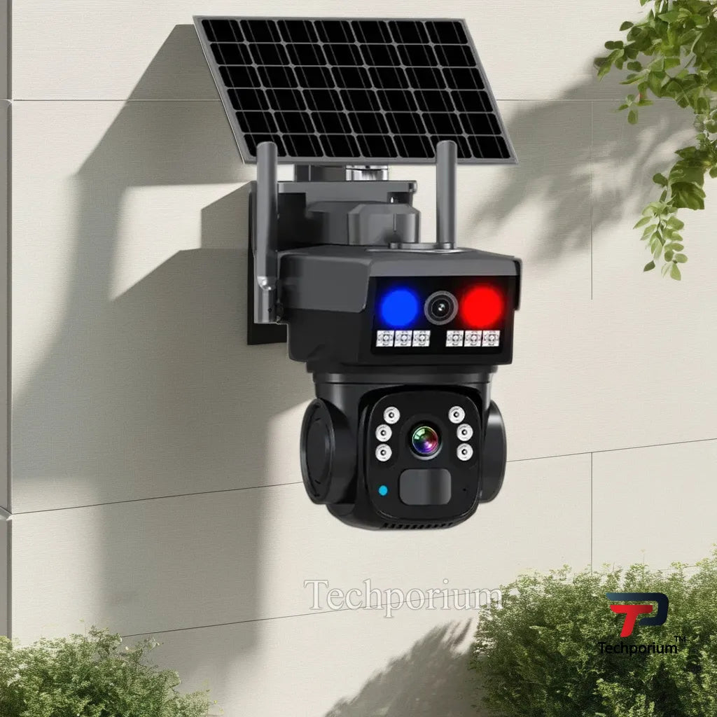MP 2 Lens Solar 4G Sim Outdoor IP CCTV Camera Ultra 4K HD Security Cam 360°