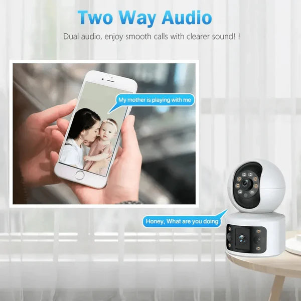 Dual Lens Security Camera V380 Pro Smart Home 4MP Auto Tracking Wireless WIFI IP Camera