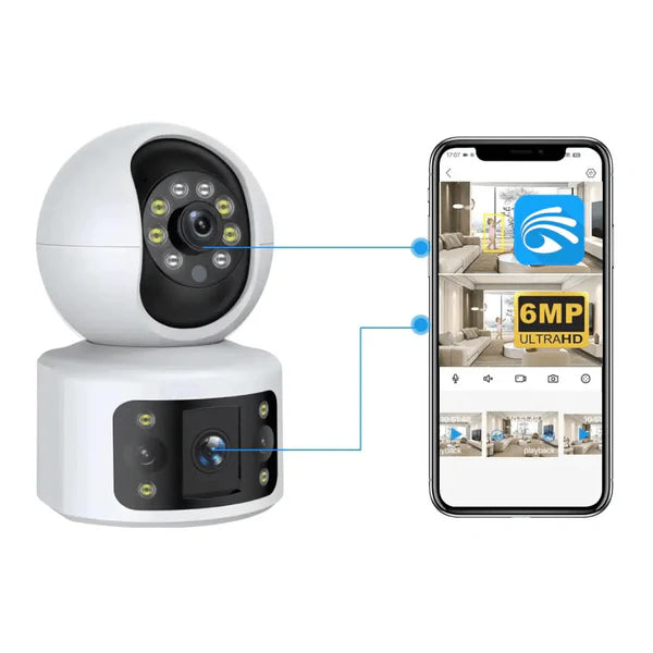 Dual Lens Security Camera V380 Pro Smart Home 4MP Auto Tracking Wireless WIFI IP Camera