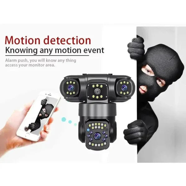 V380 PRO Three Lens WiFi IP Camera HD 2MP+2MP+2MP Outdoor Waterproof Two Way Intercom Full Color Night Vision PTZ CCTV Security Camera